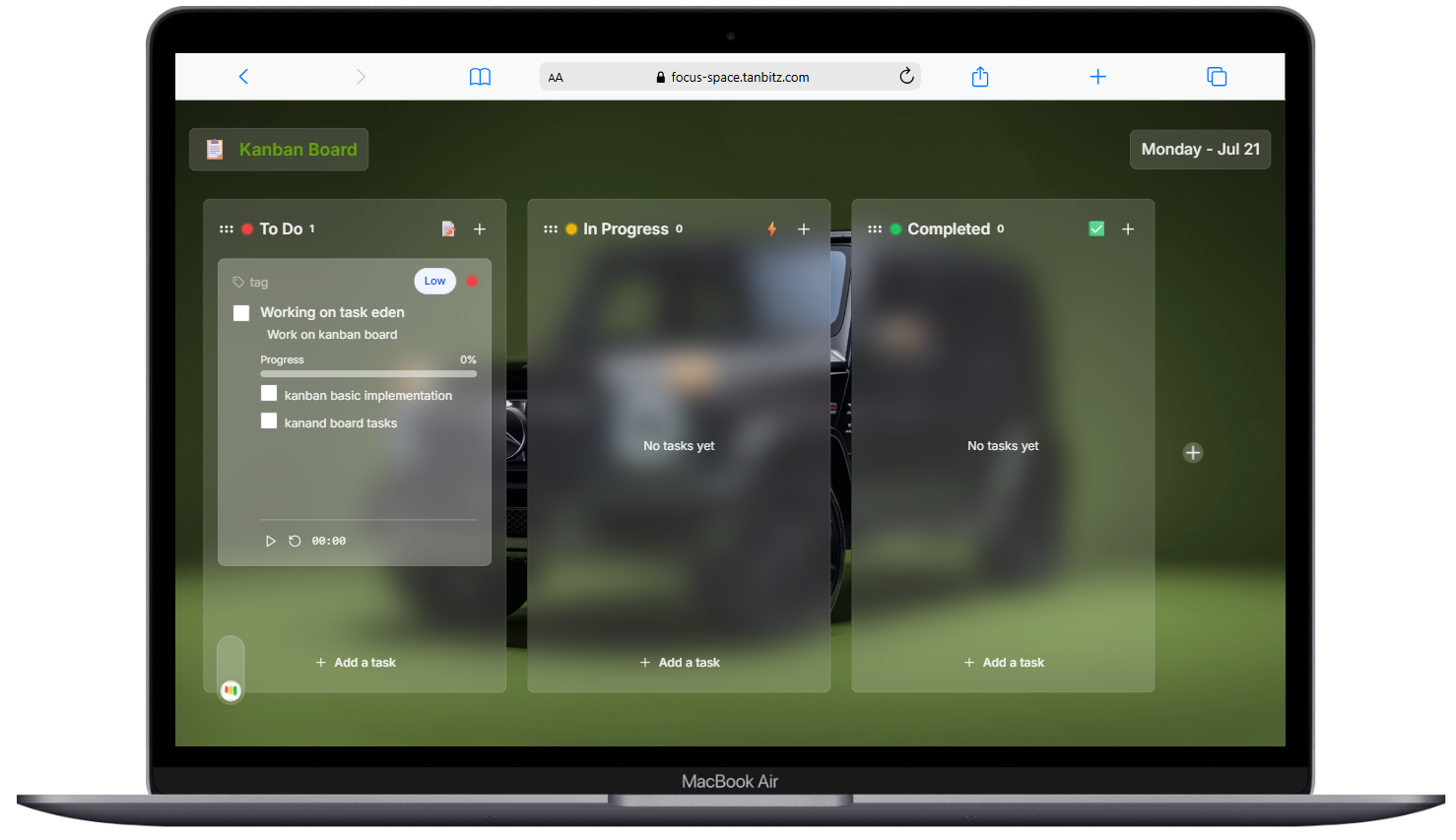 Mock-up of inceptism partner, Recoverlutions, APP